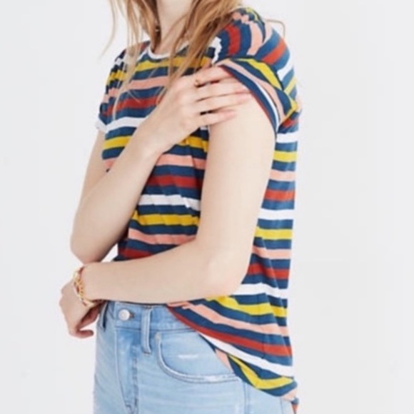 Madewell Tops - Madewell whisper cotton crewneck tee lennie stripe